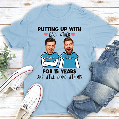 Couple Putting Up With - Personalized Custom Unisex T-shirt