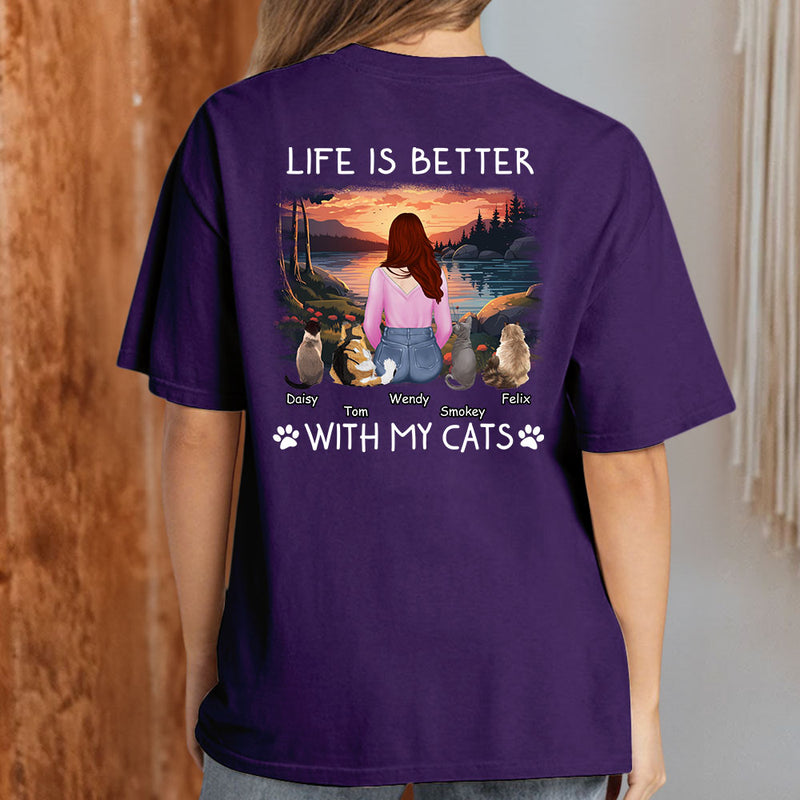 Better With Cats - Personalized Custom Unisex T-shirt