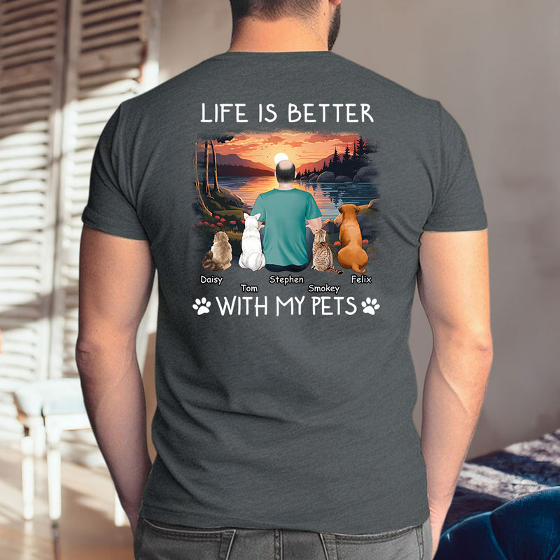 Better With Pets - Personalized Custom Unisex T-shirt