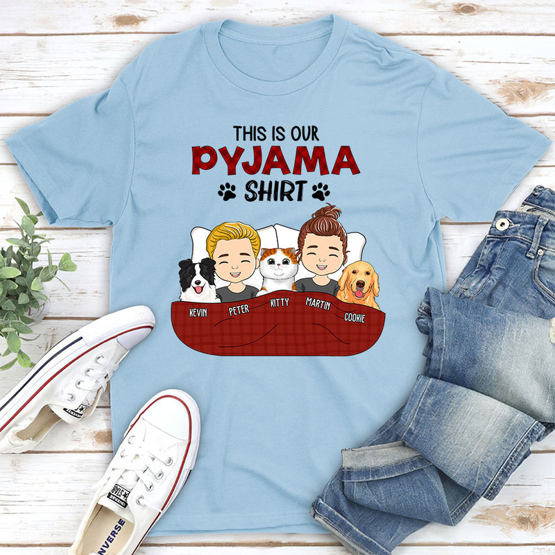 Pajama Shirt Version Couple - Personalized Custom Unisex T-shirt