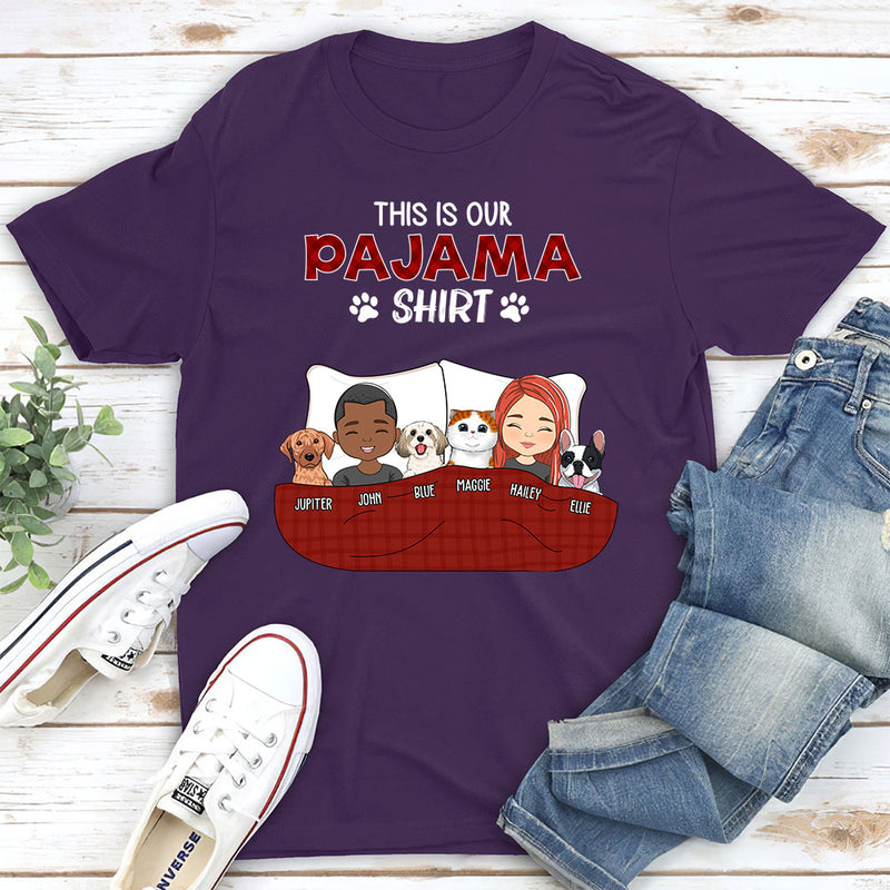 Pajama Shirt Version Couple - Personalized Custom Unisex T-shirt