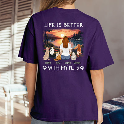 Better With Pets - Personalized Custom Unisex T-shirt