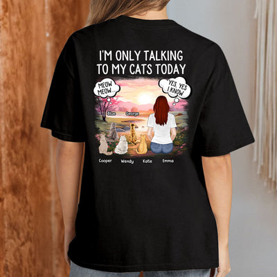 Talking To Dog Cat - Personalized Custom Unisex T-shirt