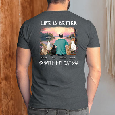 Better With Cats - Personalized Custom Unisex T-shirt