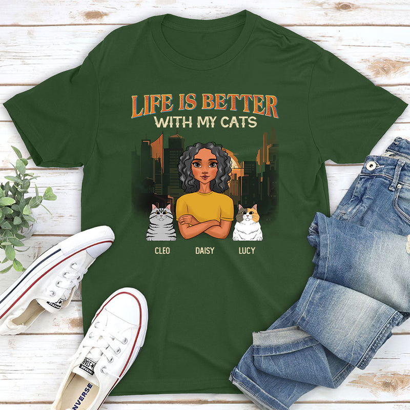 Life Is Better With My Pets - Personalized Custom Unisex T-shirt