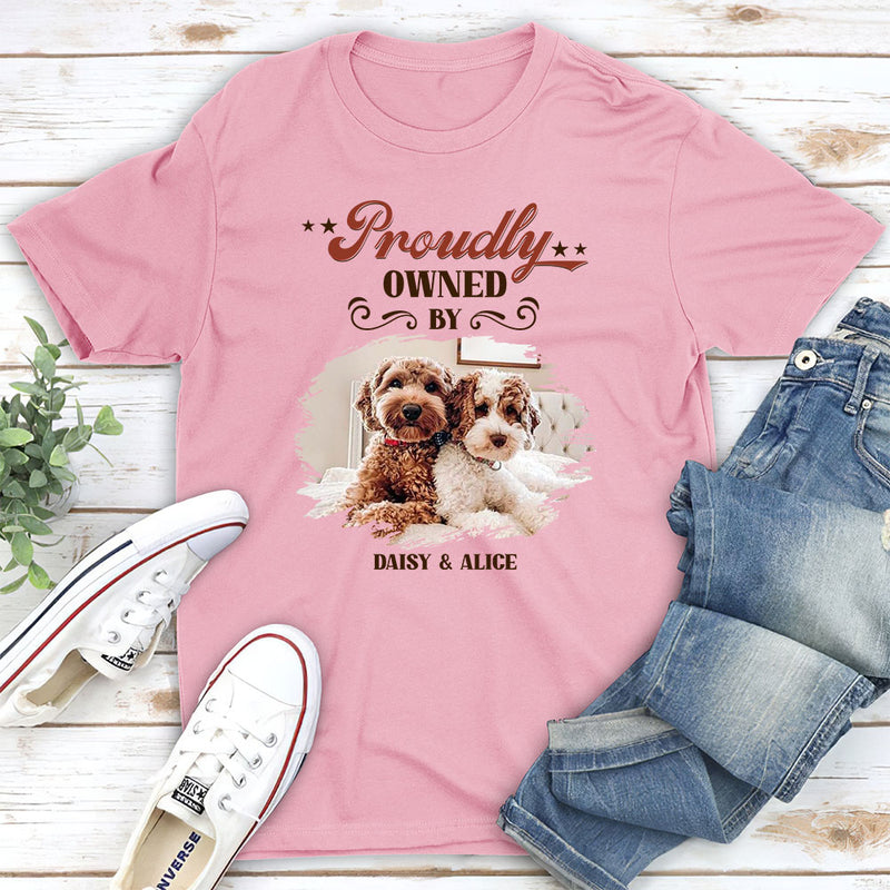 Proudly Owned By Dog - Personalized Custom Premium T-shirt