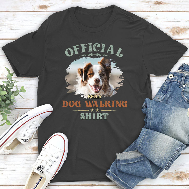 Dog Walking Shirt Vintage - Personalized Custom Unisex T-shirt