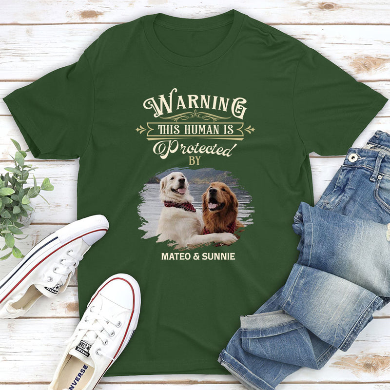 Warning Human - Personalized Custom Unisex T-shirt