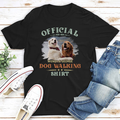 Dog Walking Shirt Vintage - Personalized Custom Unisex T-shirt