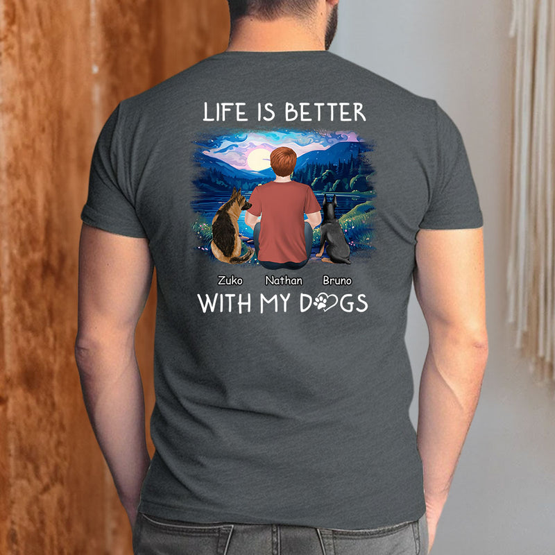 Better With Dogs - Personalized Custom Premium T-shirt