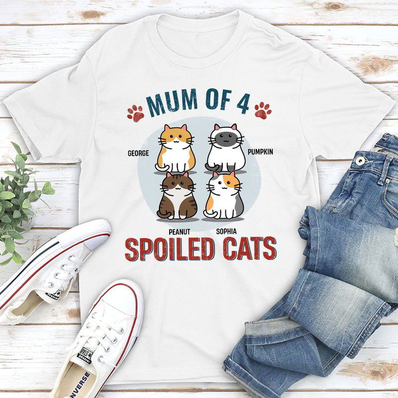 Cat Mom Of Spoiled Kids - Personalized Custom Unisex T-shirt