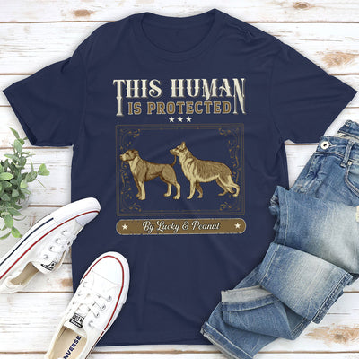 Protected By Vintage Dog - Personalized Custom Unisex T-shirt