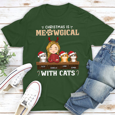 Christmas Is Meowgical - Personalized Custom Unisex T-shirt