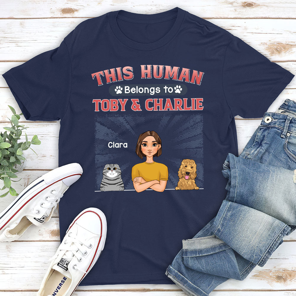 Belongs To Pet Personalized Dogs Lover Custom Unisex T-Shirt