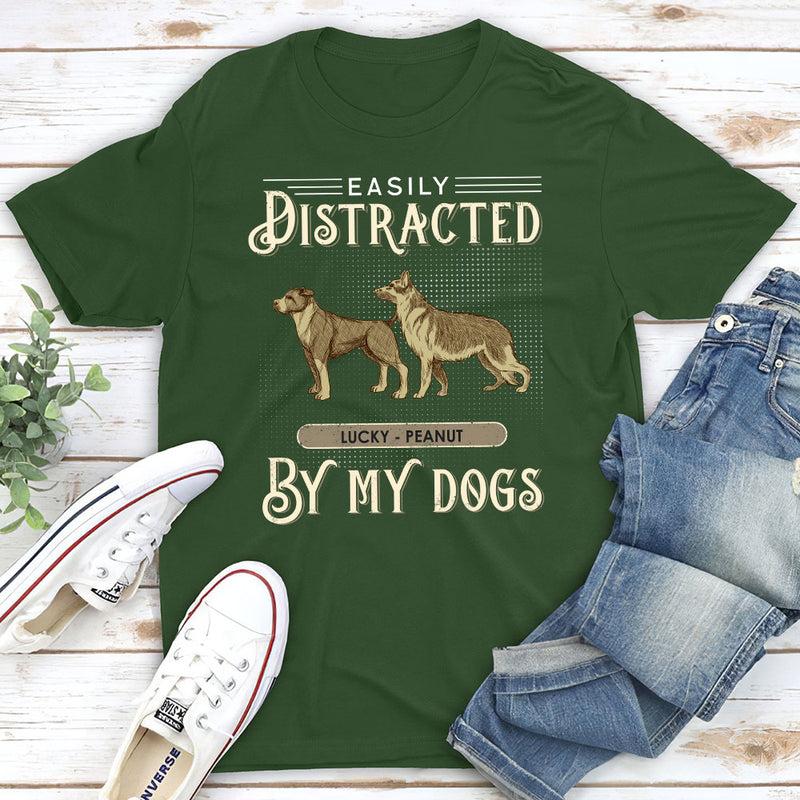 Distracted By Vintage Dog - Personalized Custom Unisex T-shirt