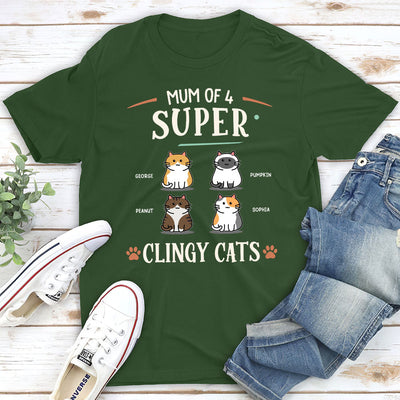 Super Clingy Cat - Personalized Custom Premium T-shirt