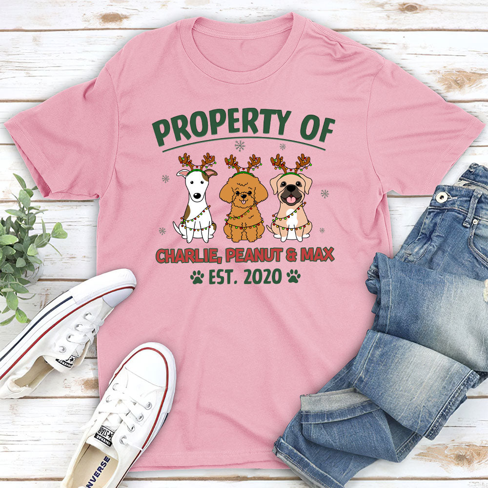 Property Of Simple Dog - Personalized Custom Unisex T-shirt 