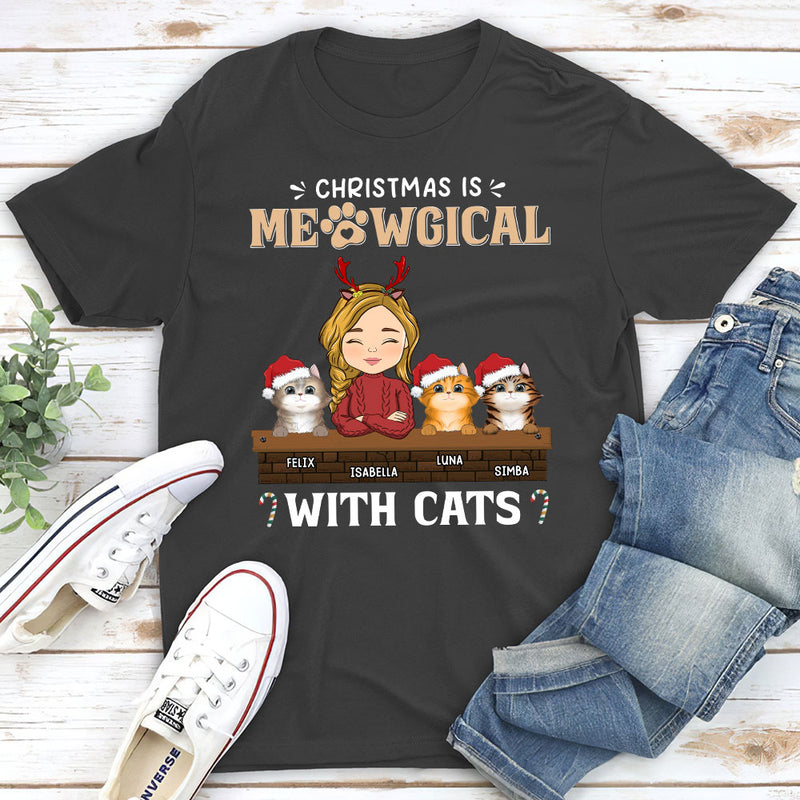 Christmas Is Meowgical - Personalized Custom Premium T-shirt