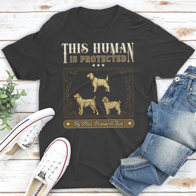 Protected By Vintage Dog - Personalized Custom Unisex T-shirt