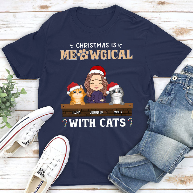 Christmas Is Meowgical - Personalized Custom Unisex T-shirt