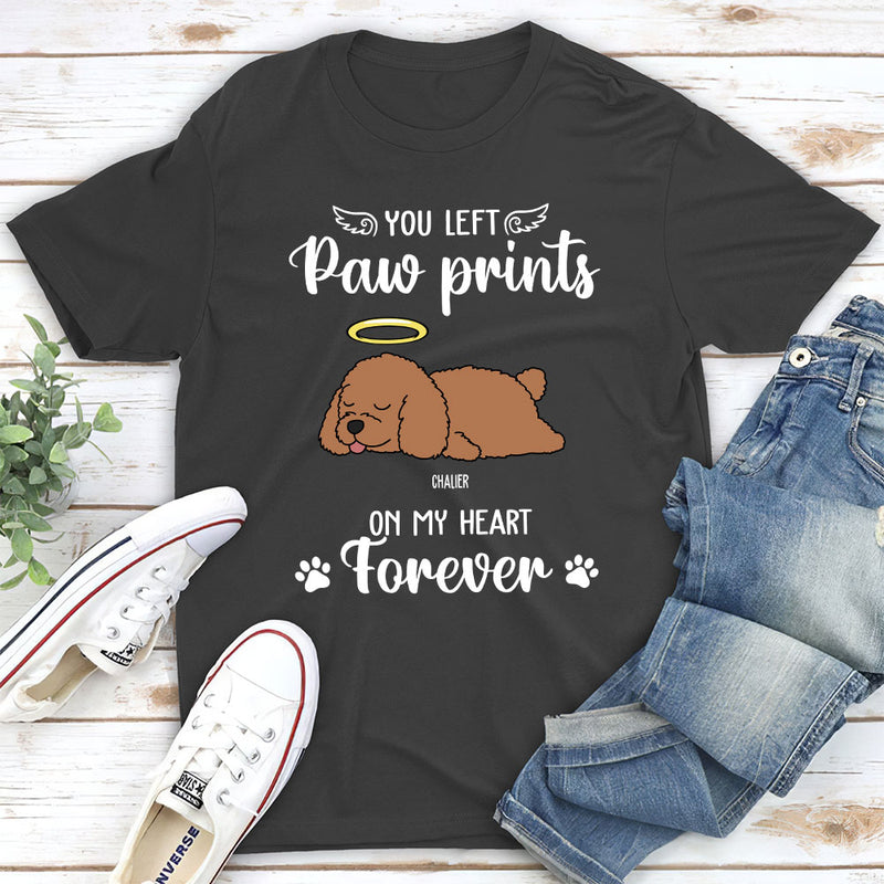 You Left Paw Prints - Personalized Custom Unisex T-shirt