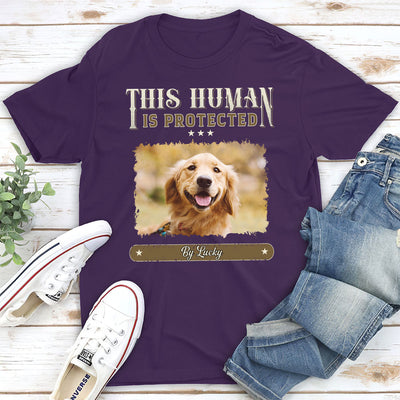 Protected By Vintage Dog - Personalized Custom Unisex T-shirt