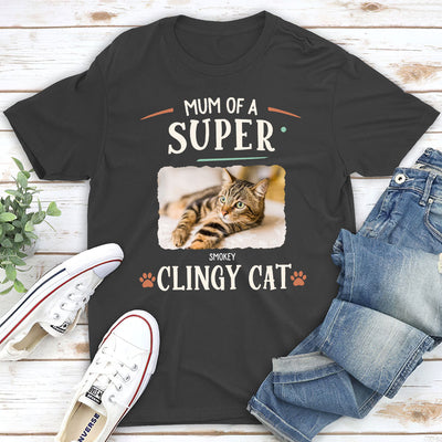 Super Clingy Cat - Personalized Custom Premium T-shirt