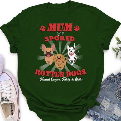 Dad Of Spoiled Rotten Dogs Version 2 - Personalized Custom Women's T-shirt