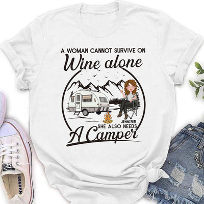 Wine Alone - Personalized Custom Women's T-shirt