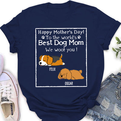 Woof Best Dog Mom Version 2 - Personalized Custom Women's T-shirt