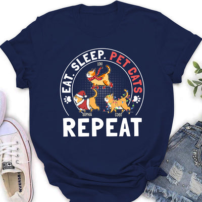 Pet Cat Repeat - Personalized Custom Women's T-shirt
