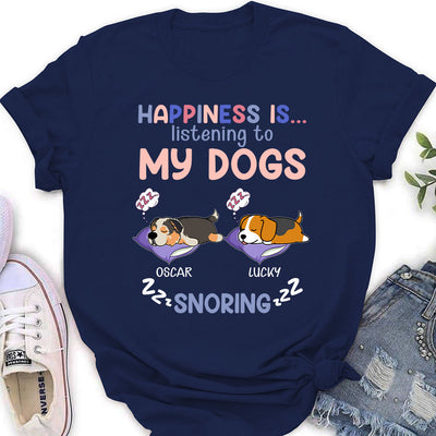 Listening To Dog Snoring - Personalized Custom Women's T-shirt