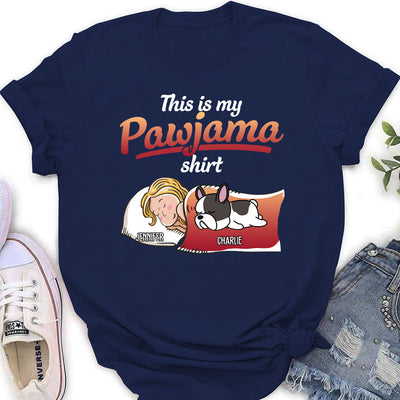 Holiday Pawjama With Dog - Personalized Custom Women's T-shirt