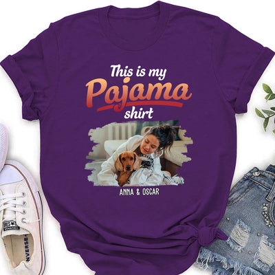 Pajama With Pet Photo - Personalized Custom Women's T-shirt