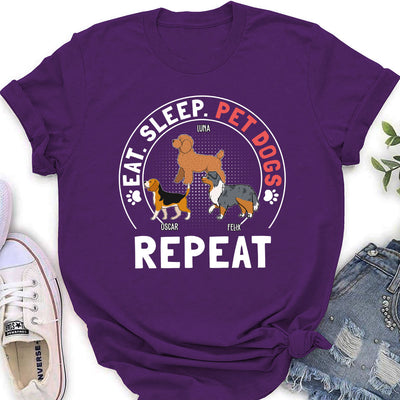 Pet Dog Repeat - Personalized Custom Women's T-shirt