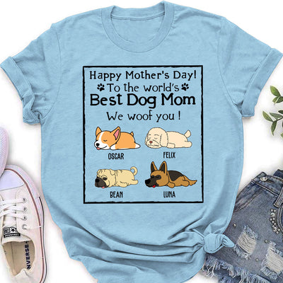 Woof Best Dog Mom - Personalized Custom Women's T-shirt