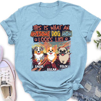 An Awesome Dog Mom - Personalized Custom Women's T-shirt