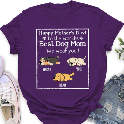 Woof Best Dog Mom Version 2 - Personalized Custom Women's T-shirt