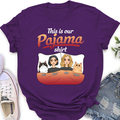 Couple Pajama With Pet - Personalized Custom Women's T-shirt