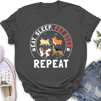 Pet Dog Repeat - Personalized Custom Women's T-shirt