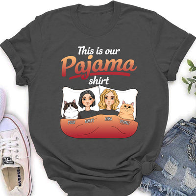 Couple Pajama With Pet - Personalized Custom Women's T-shirt