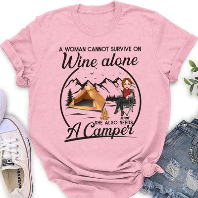 Wine Alone - Personalized Custom Women's T-shirt