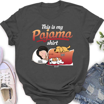 Holiday Pawjama With Dog - Personalized Custom Women's T-shirt