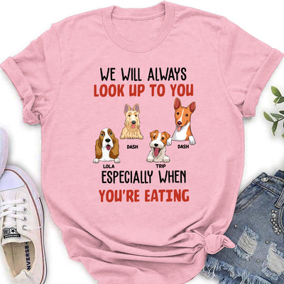 Mom Dad Look Up To You - Personalized Custom Women's T-shirt