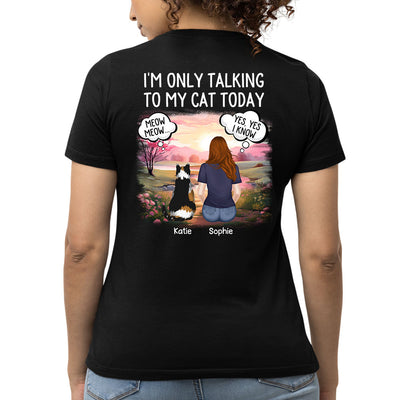 Talking To Dog Cat - Personalized Custom Women's T-shirt