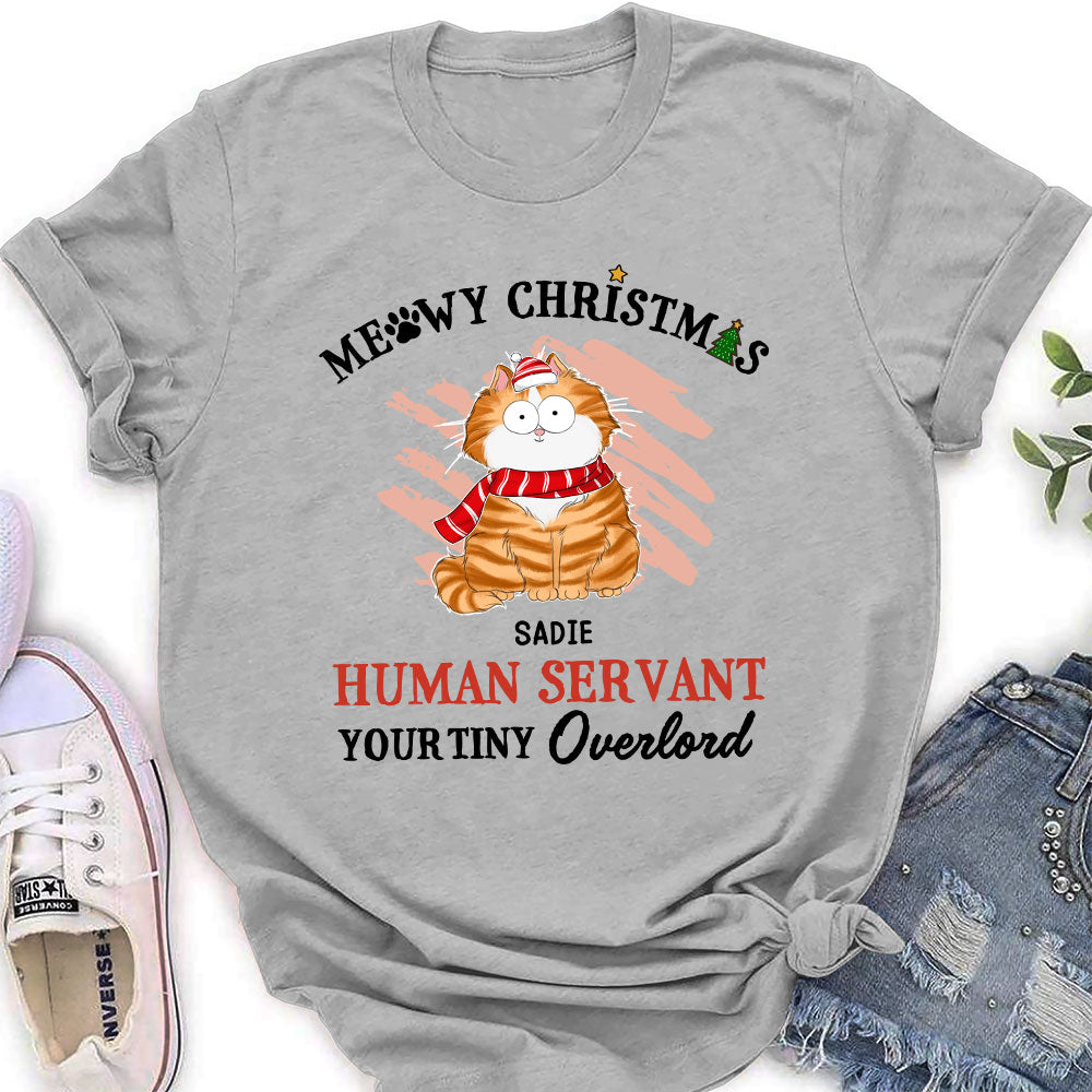 Meowy Christmas Human - Personalized Custom Women's T-shirt