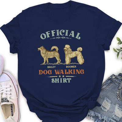 Dog Walking Shirt Vintage - Personalized Custom Women's T-shirt