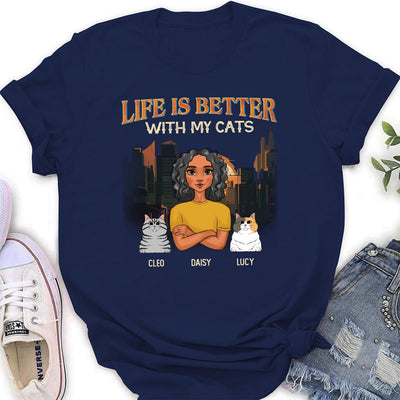 Life Is Better With My Pets - Personalized Custom Women's T-shirt