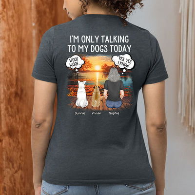 Talking To Dog Cat - Personalized Custom Women's T-shirt