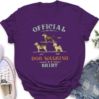 Dog Walking Shirt Vintage - Personalized Custom Women's T-shirt